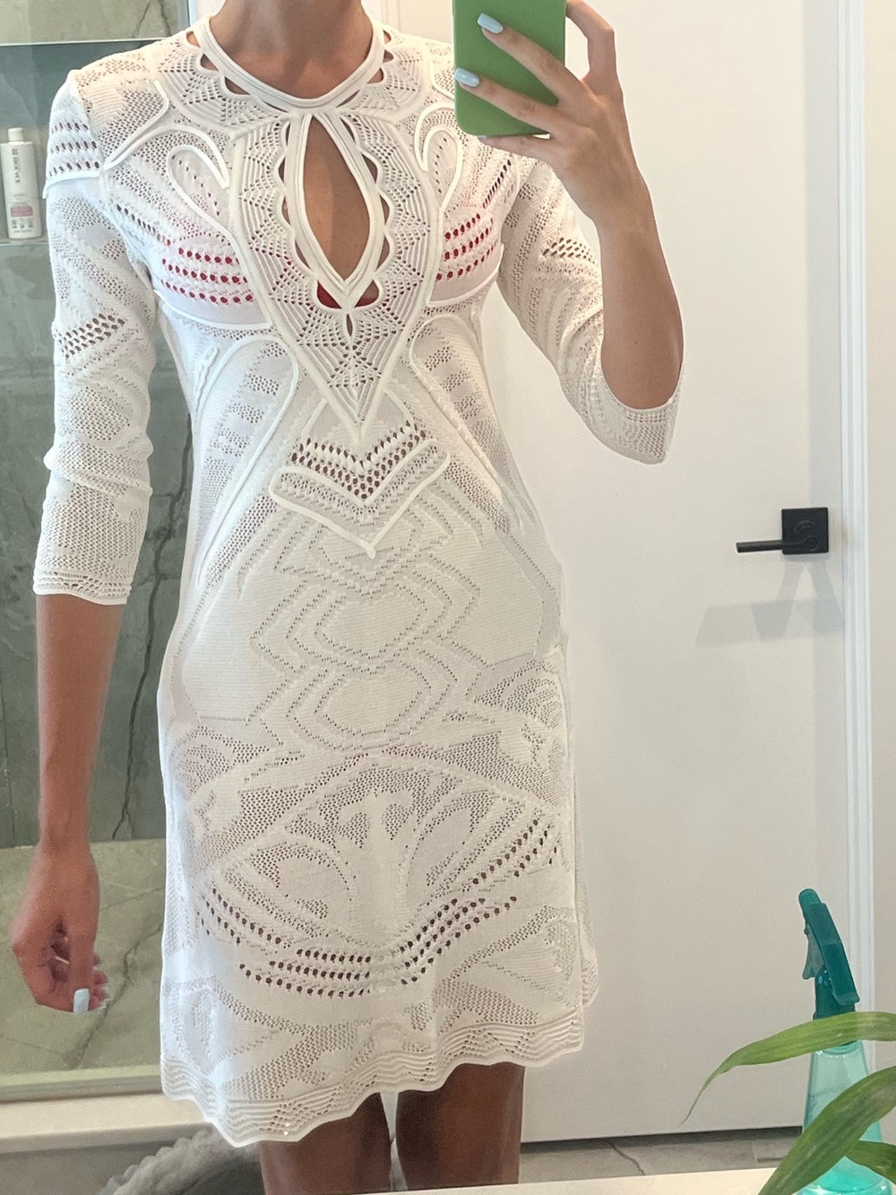 Roberto cavalli White Crochet Lace Keyhole Dress - Women